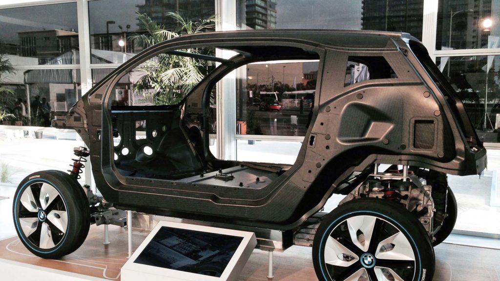 BMW i3 lightweight carbon fiber construction.