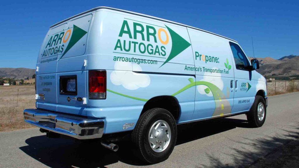 Commercial van running on propane autogas.