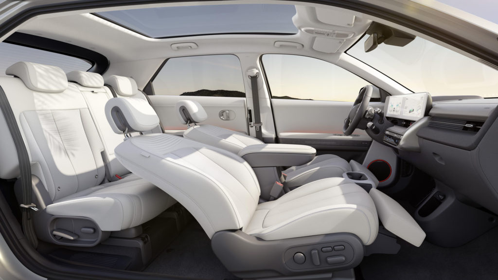 Innovative interior in the Hyundai IONIQ 5 electric vehicle.