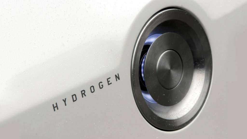 Hydrogen fueling inlet in a vehicle.