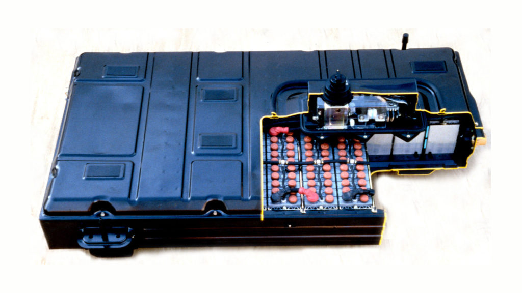 Ovonic nickel-metal-hydride battery packk used in the 1997 Honda EV Plus.
