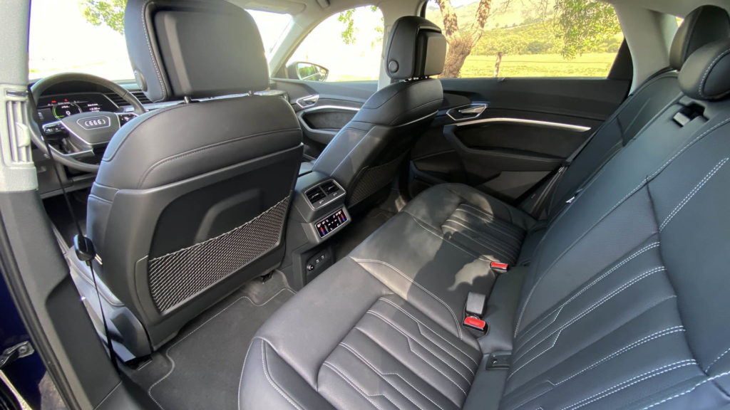 Audi e-tron S Sportback rear seat.