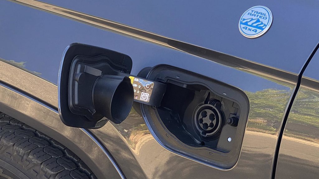 Plug-in charging port in Jeep Grand Cherokee 4xe.