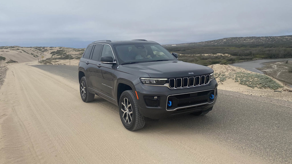 Jeep Grand Cherokee 4xe on road.