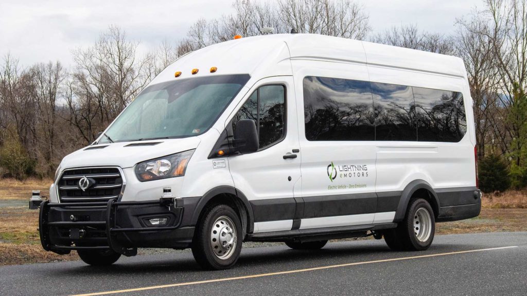 Passenger vans are among Lightning eMotors' electric vehicles.